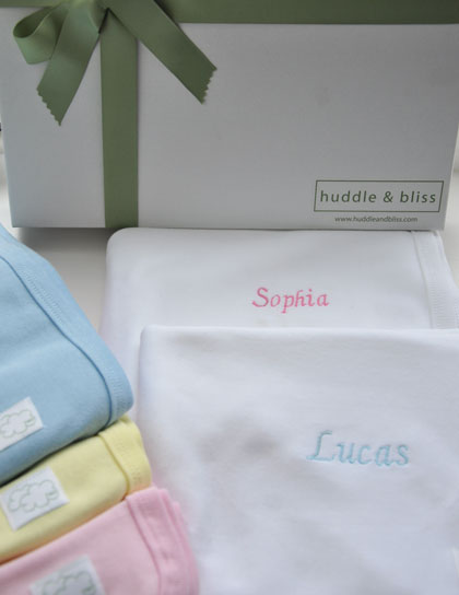 Competition time – win a personalised swaddling blanket from Huddle and Bliss!